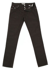 Luigi Borrelli Brown Solid Pants - Super Slim - 34/50 - (CAR00711046)