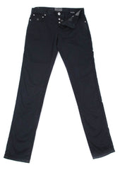 Luigi Borrelli Dark Blue Solid Stretch Pants - Super Slim - 31/47 - (RW)