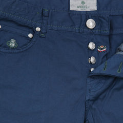 Luigi Borrelli Blue Solid Stretch Pants - Super Slim - (RY) - Parent