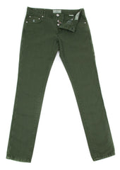 Luigi Borrelli Green Solid Pants - Super Slim - 33/49 - (CARSS40510562)