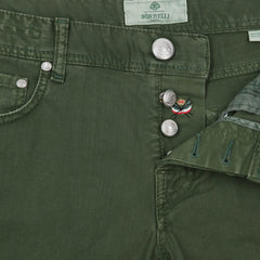 Luigi Borrelli Green Solid Pants - Super Slim - 33/49 - (CARSS40510562)