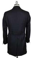 Luigi Borrelli Dark Gray Herringbone Coat - (CUFIREN92) - Parent