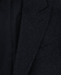 Luigi Borrelli Dark Gray Herringbone Coat - (CUFIREN92) - Parent