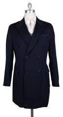 Luigi Borrelli Midnight Navy Blue Peacoat - 40/50 - (LBCOAT161332)