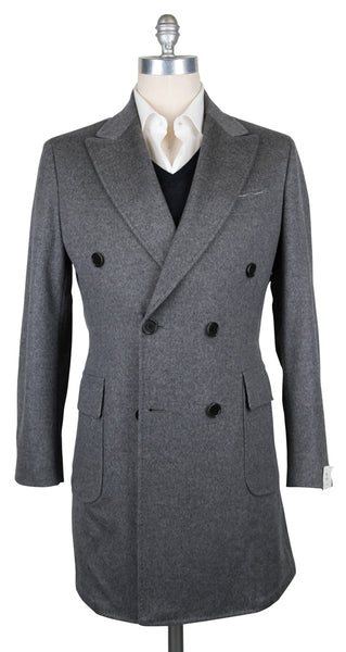 Luigi Borrelli Gray Cashmere Solid Coat - (CULB209130) - Parent