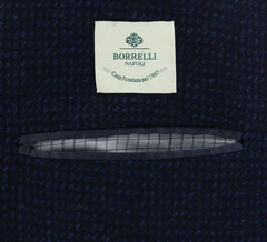 Luigi Borrelli Navy Blue Wool Nail Head Coat - (CULB213270) - Parent