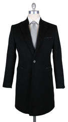 Luigi Borrelli Black Cashmere Solid Coat - 38/48 - (CUTORINOC130590)