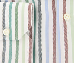 Luigi Borrelli Green Striped Shirt - Slim - (DR1788OVIBDPT2) - Parent