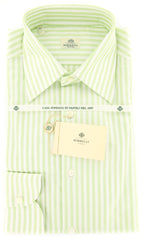 Luigi Borrelli Green Striped Cotton Shirt - Slim - 15/38 (DR2049NICOLA)