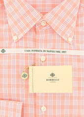 Luigi Borrelli Orange Plaid Cotton Shirt - Slim - (YL) - Parent