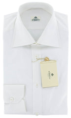 Luigi Borrelli White Solid Cotton Shirt - Slim - 17/43 - (RJ)