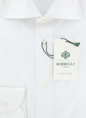 Luigi Borrelli White Solid Cotton Shirt - Slim - (RH) - Parent