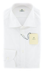 Luigi Borrelli White Solid Cotton Shirt - Slim - 17/43 - (YZ)