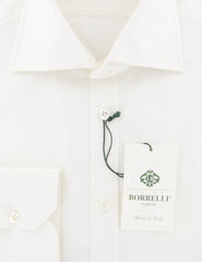 Luigi Borrelli White Solid Cotton Shirt - Slim - (YU) - Parent