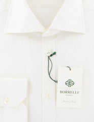 Luigi Borrelli Off White Solid Cotton Shirt - Slim - (YU) - Parent