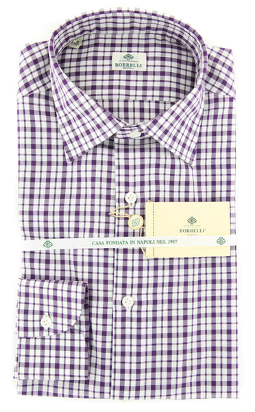 Luigi Borrelli Purple Plaid Shirt - Extra Slim - (BO) - Parent