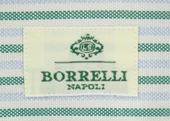 Luigi Borrelli Green Striped Cotton Shirt - Extra Slim - (7K) - Parent