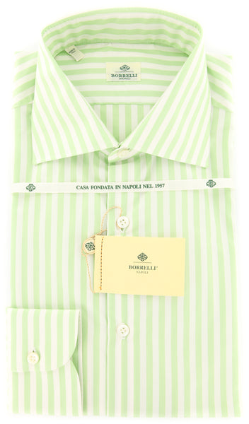 Luigi Borrelli Green Striped Shirt - Extra Slim - (EV2051IVOSTPT1) - Parent