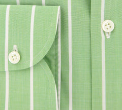 Luigi Borrelli Green Striped Shirt - Extra Slim - (D4) - Parent