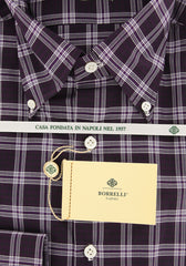 Luigi Borrelli Purple Plaid Cotton Shirt - Extra Slim - (TG) - Parent