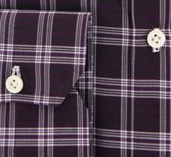 Luigi Borrelli Purple Plaid Cotton Shirt - Extra Slim - (TG) - Parent