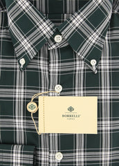 Luigi Borrelli Dark Green Plaid Shirt - Extra Slim - (EV2391VALBD) - Parent