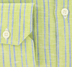Luigi Borrelli Green Striped Shirt - Extra Slim - (EV254RALBDPT2) - Parent