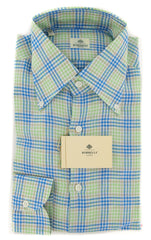 Luigi Borrelli Green Plaid Shirt - Extra Slim - 15.5/39 - (AB)