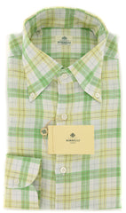 Luigi Borrelli Green Plaid Shirt - Extra Slim - 15/38 - (EV293LIVBDPT1)