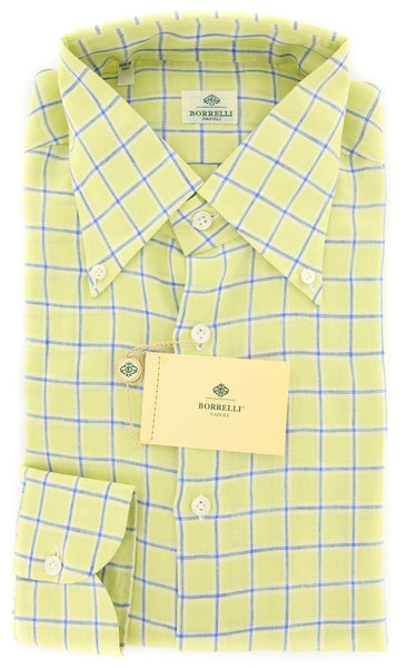 Luigi Borrelli Green Window Pane Shirt - X Slim - (EV326LIVBDPT1) - Parent