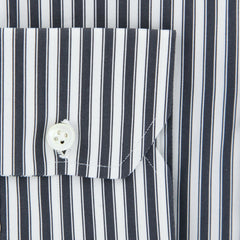 Luigi Borrelli Black Striped Cotton Blend Shirt - Extra Slim (7M) - Parent