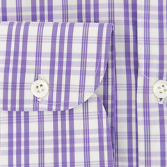 Luigi Borrelli Purple Plaid Cotton Blend Shirt - Extra Slim - (8) - Parent