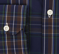 Luigi Borrelli Navy Blue Plaid Shirt - Extra Slim - (TM) - Parent