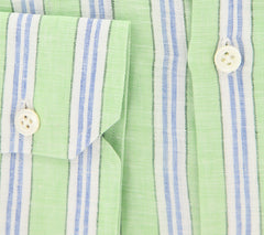 Luigi Borrelli Green Striped Shirt - Extra Slim - (EVTS272RNDBD2) - Parent