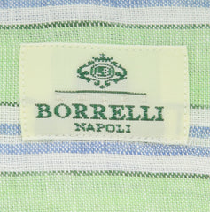 Luigi Borrelli Green Striped Shirt - Extra Slim - (EVTS272RNDBD2) - Parent