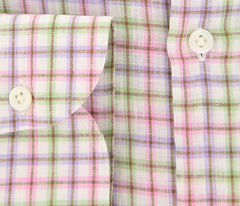 Luigi Borrelli Pink Plaid Linen Shirt - Extra Slim - (TI) - Parent