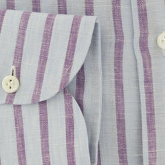 Luigi Borrelli Light Blue Striped Dress Shirt - Extra Slim - (YEX) - Parent