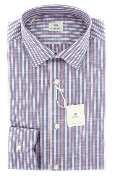 Luigi Borrelli Red Striped Shirt - Slim - (EV06100672) - Parent