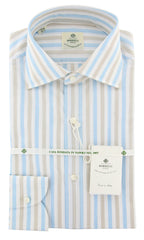 Luigi Borrelli White Striped Shirt - Slim - 15/38 - (L1222176)