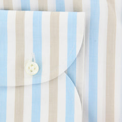 Luigi Borrelli White Striped Shirt - Slim - (L1222176) - Parent