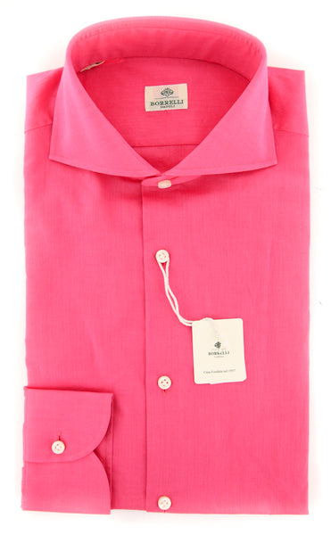 Luigi Borrelli Pink Solid Shirt - Slim - (EV061148N35) - Parent
