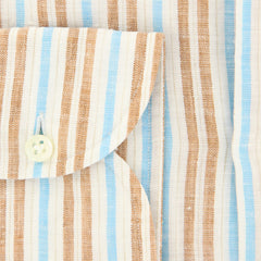 Borrelli Brown Striped Shirt - Slim - (201802227) - Parent