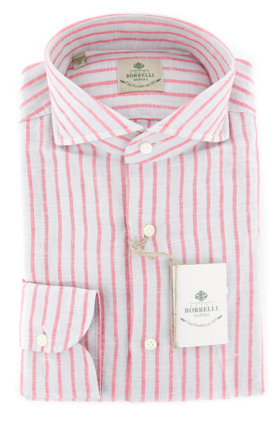 Borrelli Light Gray Striped Shirt - Slim - (201802226) - Parent