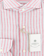 Borrelli Light Gray Striped Shirt - Slim - (201802226) - Parent