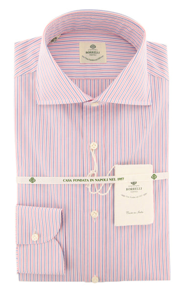 Luigi Borrelli Pink Striped Shirt - Slim - (L1221171) - Parent