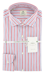 Luigi Borrelli Red Striped Shirt - Slim - 15.5/39 - (L12201711)