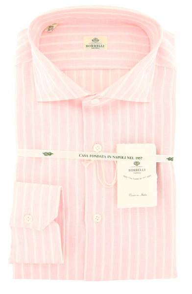 Luigi Borrelli Pink Striped Shirt - Slim - (LB177PNK) - Parent
