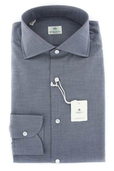 Luigi Borrelli Gray Solid Shirt - Slim - (EV0617890) - Parent
