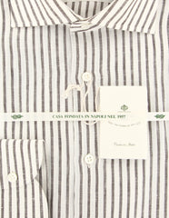 Luigi Borrelli Brown Striped Shirt - Slim - (LB243BRN) - Parent