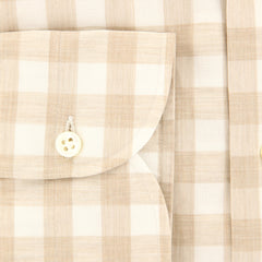 Borrelli Light Brown Check Shirt - Slim - (2018022214) - Parent